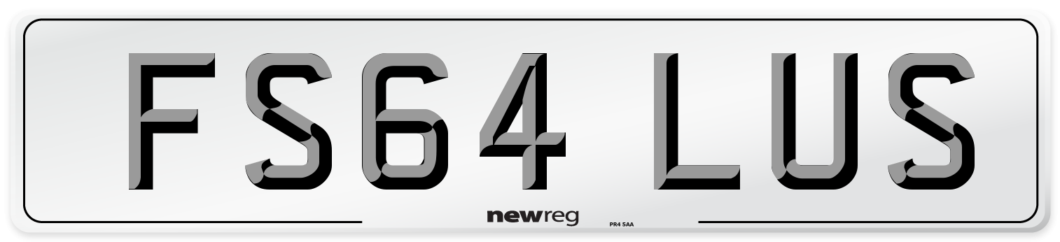 FS64 LUS Number Plate from New Reg